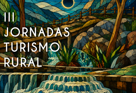 Cartel Jornadas de Turismo Rural Cuevas del Becerro. Trio de eclipses. Agua El Nacimiento